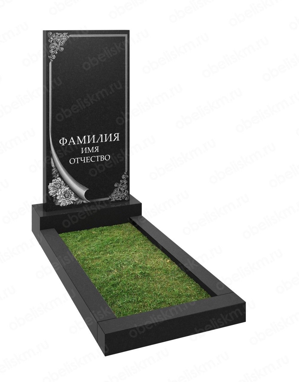 Вертикальный памятник с гравировкой OM1620